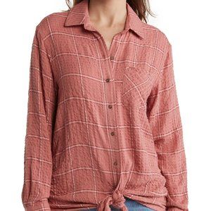Button Front Tied hem  Shirt